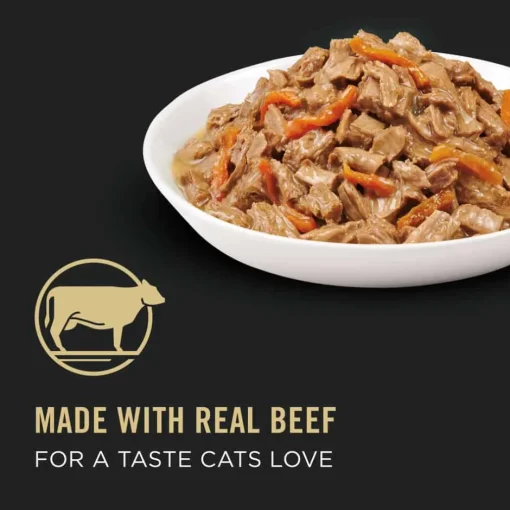 New Purina Pro Plan Adult Complete Essentials Beef & Carrots in Gravy Entree Wet Cat Food