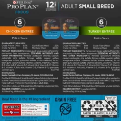 Outlet Purina Pro Plan Adult Small Breed Chicken & Turkey Entree Pate Variety Pack Wet Dog Food