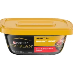 Clearance Purina Pro Plan Senior Adult 7+ Bright Mind Beef & Brown Rice Entree Wet Dog Food Tray