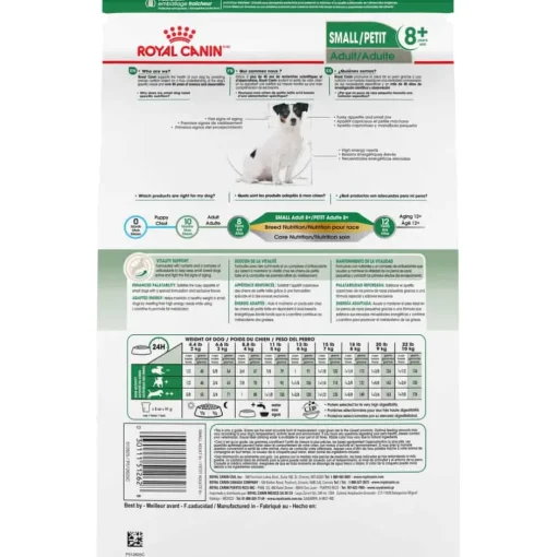 New Royal Canin Size Health Nutrition Small Breed Adult 8+ Dry Dog Food