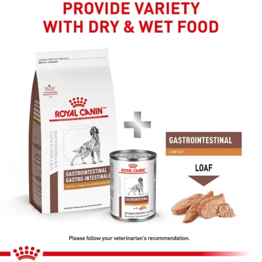 New Royal Canin Veterinary Diet Canine Gastrointestinal Low Fat Loaf Wet Dog Food