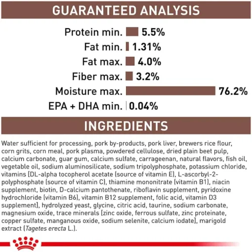 New Royal Canin Veterinary Diet Canine Gastrointestinal Low Fat Loaf Wet Dog Food