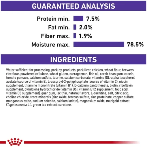 Online Royal Canin Veterinary Diet Canine Mature Consult Loaf in Sauce Wet Dog Food