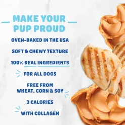New Shameless Pets Peanut Butter Bliss Bone Broth Training Treats for Dogs
