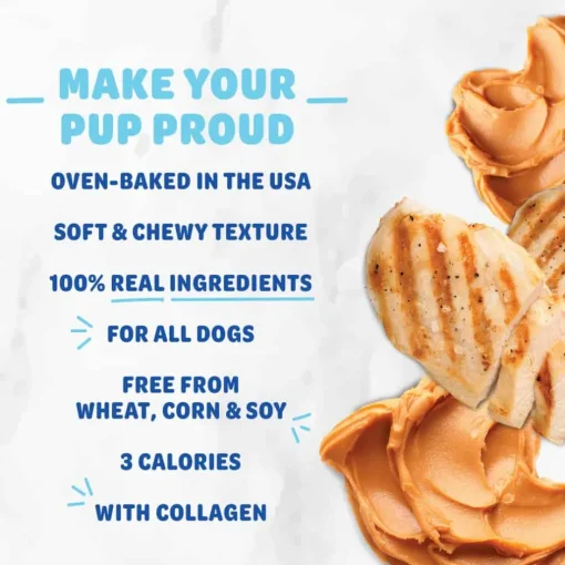 New Shameless Pets Peanut Butter Bliss Bone Broth Training Treats for Dogs