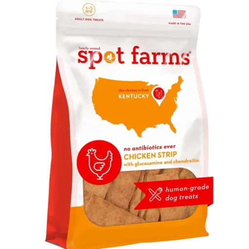 Clearance Spot Farms All Natural Human Grade Dog Treats, Chicken Strips with Glucosamine and Chondroitin