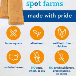 Clearance Spot Farms All Natural Human Grade Dog Treats, Chicken Strips with Glucosamine and Chondroitin
