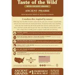 Sale Taste of the Wild with Ancient Grains Taste of the Wild Ancient Prairie Canine Recipe Roasted Bison, Roasted Venison & Ancient Grains Dry Dog Food