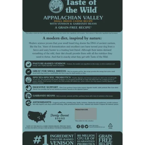 Fashion Taste of the Wild Appalachian Valley Small Breed Canine Recipe Venison & Garbanzo Beans Dry Dog Food