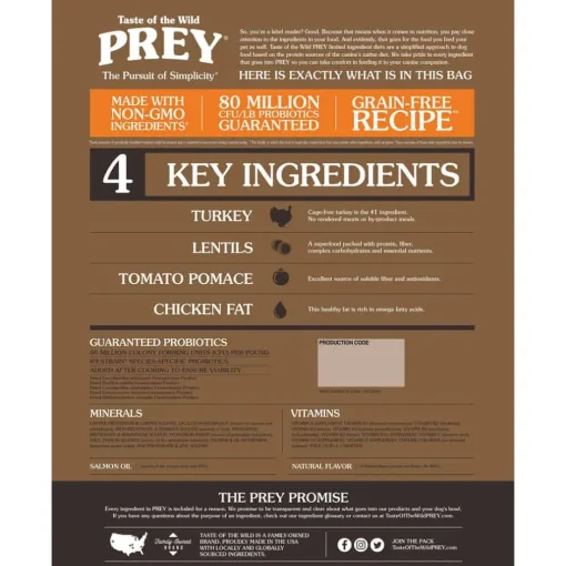 Discount Taste of the Wild PREY Turkey Limited Ingredient Recipe Dry Dog Food
