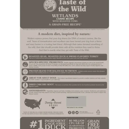 New Taste of the Wild Wetlands Canine Recipe Roasted Fowl Dry Dog Food
