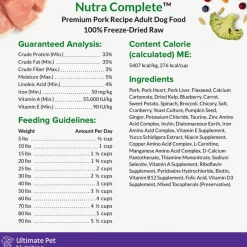 Sale Ultimate Pet Nutrition Nutra Complete Freeze Dried Raw Pork Dog Food