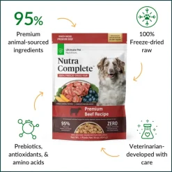 Online Ultimate Pet Nutrition Nutra Complete Freeze Dried Raw Beef Dog Food