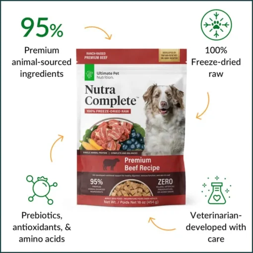 Online Ultimate Pet Nutrition Nutra Complete Freeze Dried Raw Beef Dog Food