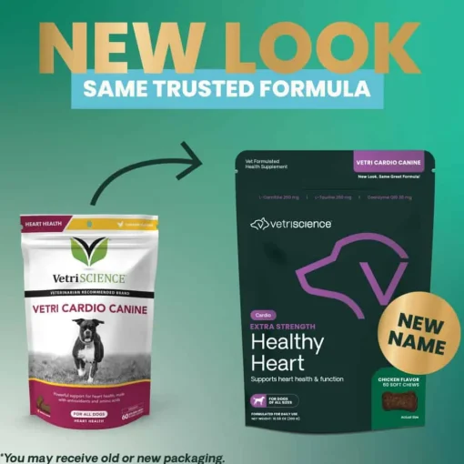 New VetriScience Extra Strength Healthy Heart Chews for Dogs