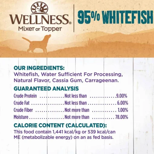 Discount Wellness Complete Health Wellness 95% Whitefish Grain Free Canned Dog Food Mixer or Topper