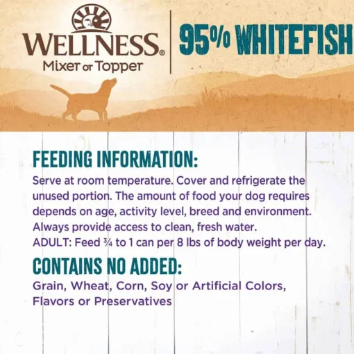 Discount Wellness Complete Health Wellness 95% Whitefish Grain Free Canned Dog Food Mixer or Topper
