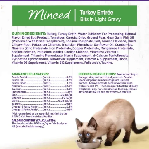 Fashion Wellness Complete Health Natural Grain Free Minced Turkey Entree Canned Wet Cat Food