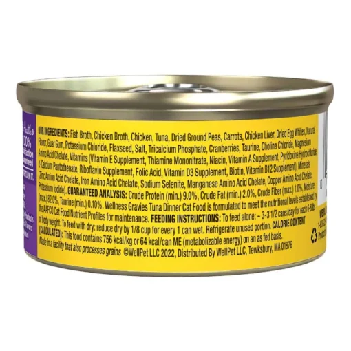 New Wellness Complete Health Natural Grain Free Gravies Tuna Dinner Canned Wet Cat Food