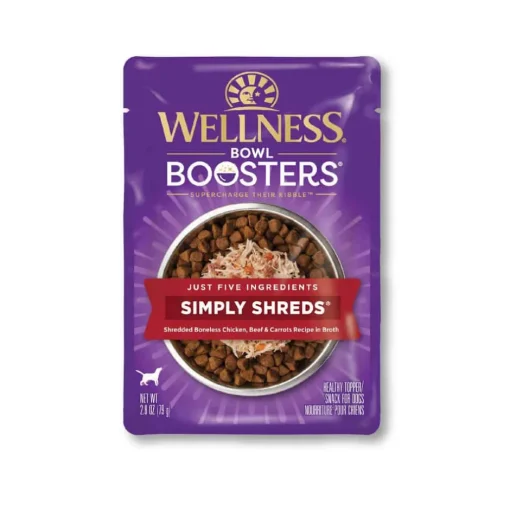 Outlet Wellness CORE Bowl Boosters Simply Shreds Chicken, Beef & Carrots Recipe Dog Food Topper