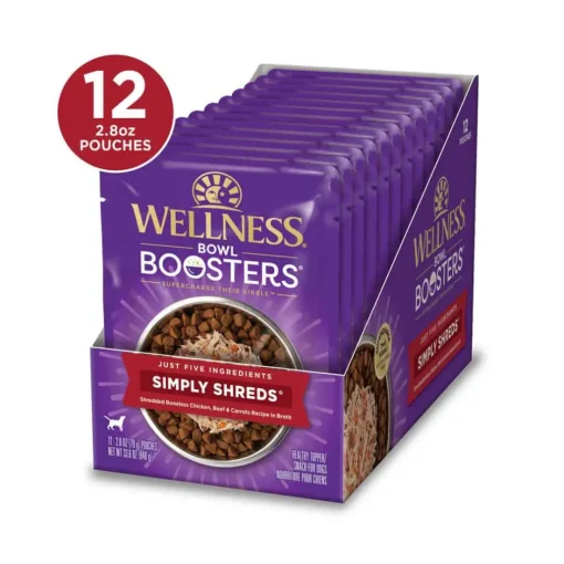Outlet Wellness CORE Bowl Boosters Simply Shreds Chicken, Beef & Carrots Recipe Dog Food Topper