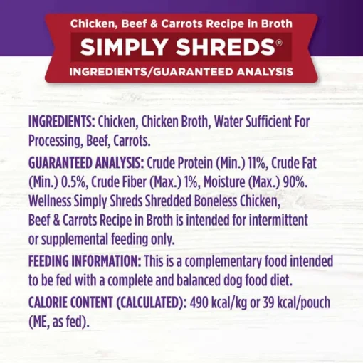 Outlet Wellness CORE Bowl Boosters Simply Shreds Chicken, Beef & Carrots Recipe Dog Food Topper