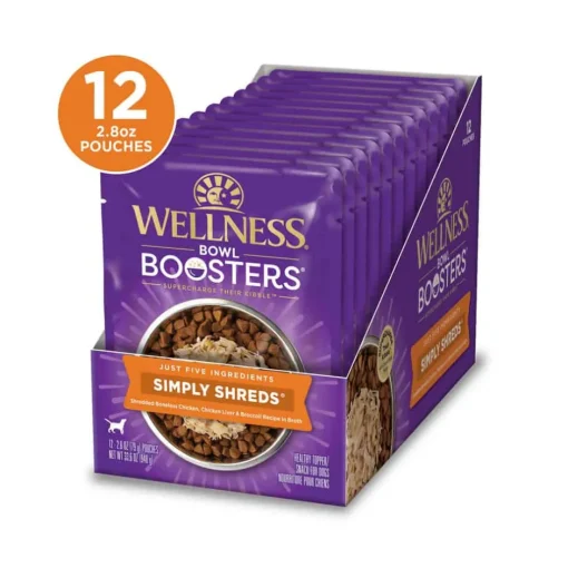 Hot Wellness CORE Bowl Boosters Simply Shreds Chicken, Chicken Liver & Broccoli Recipe Dog Food Topper