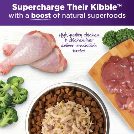 Hot Wellness CORE Bowl Boosters Simply Shreds Chicken, Chicken Liver & Broccoli Recipe Dog Food Topper