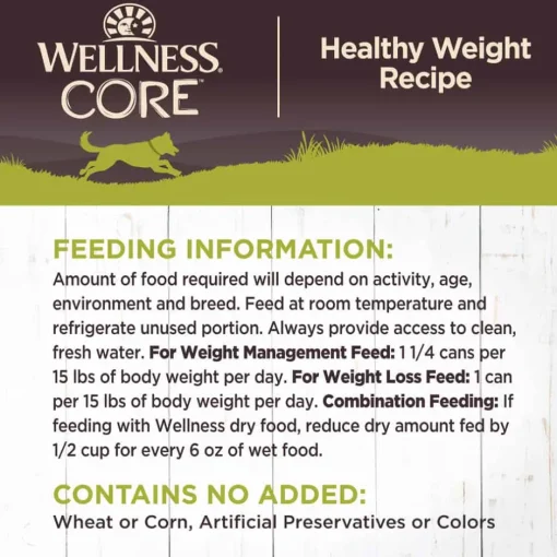 Clearance Wellness CORE Natural Grain Free Weight Management Canned Wet Dog Food
