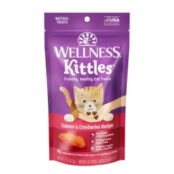 Outlet Wellness Kittles Crunchy Natural Grain Free Salmon & Cranberry Cat Treats