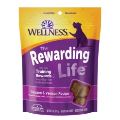 Clearance Wellness Rewarding Life Soft & Chewy Grain Free Chicken & Venison Dog Treats