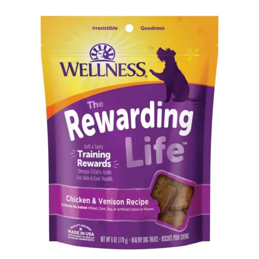 Clearance Wellness Rewarding Life Soft & Chewy Grain Free Chicken & Venison Dog Treats