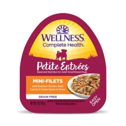 Discount Wellness Complete Health Wellness Small Breed Petite Entrees Mini-Filets Roasted Chicken, Beef, Carrots & Green Beans Grain Free Wet Dog Food