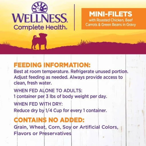 Discount Wellness Complete Health Wellness Small Breed Petite Entrees Mini-Filets Roasted Chicken, Beef, Carrots & Green Beans Grain Free Wet Dog Food