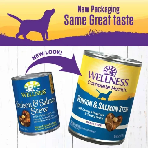 Sale Wellness Complete Health Wellness Thick & Chunky Natural Grain Free Venison & Salmon Stew Canned Wet Dog Food