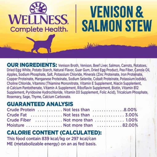Sale Wellness Complete Health Wellness Thick & Chunky Natural Grain Free Venison & Salmon Stew Canned Wet Dog Food