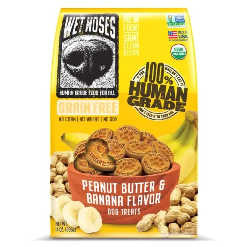 Discount Wet Noses Peanut Butter & Banana Grain Free Original Crunchy Dog Treats