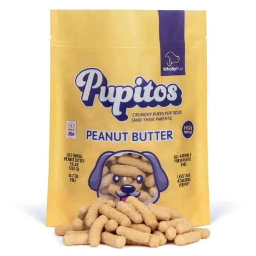 Best Wholly Pup Pupitos Crunchy Puffs for Dogs Peanut Butter Flavor