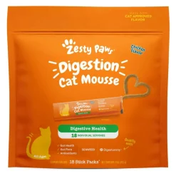 Clearance Zesty Paws Digestion Lickable Cat Mousse Squeeze Digestive Health Supplement for Cats