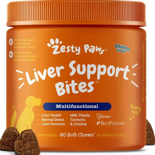 Fashion Zesty Paws Liver Support Bites™ Chicken Flavored Soft Chew Liver Supplement for Dogs