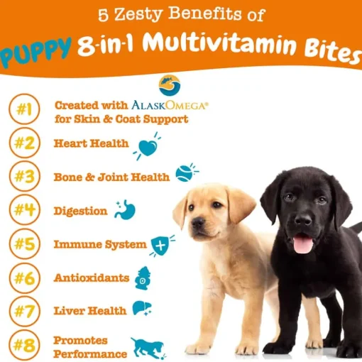 Sale Zesty Paws Puppy Multivitamin 8-in-1 Chicken Flavor Soft Chew Supplement for Dogs