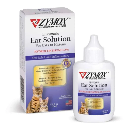Hot Zymox Cat & Kitten Ear Solution with 0.5% Hydrocortisone